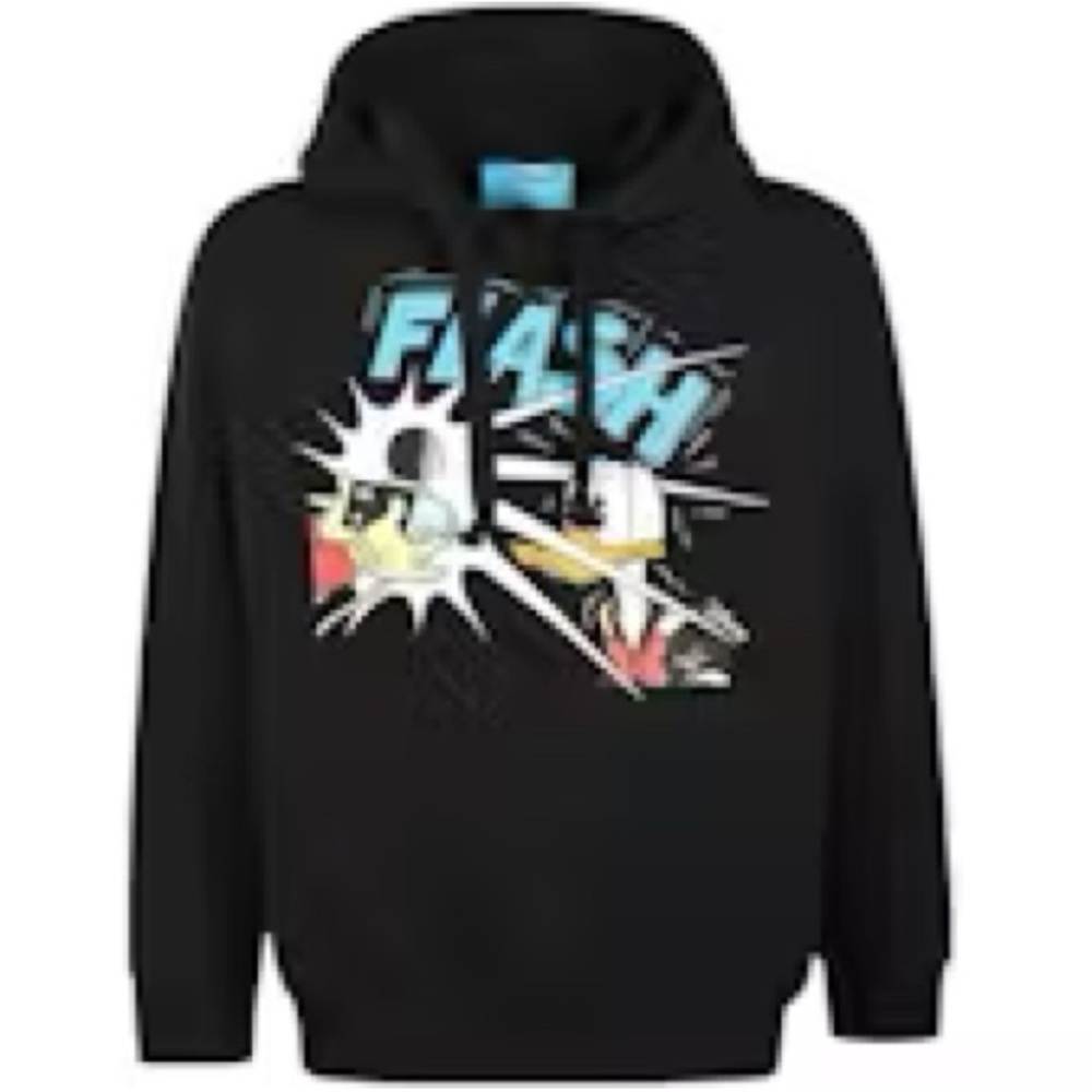Black Hoodie with Flash Graphic